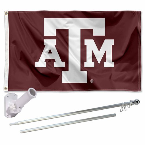 College Flags & Banners Co. Texas A&M University Flag and Pole Bracket Mount Bundle