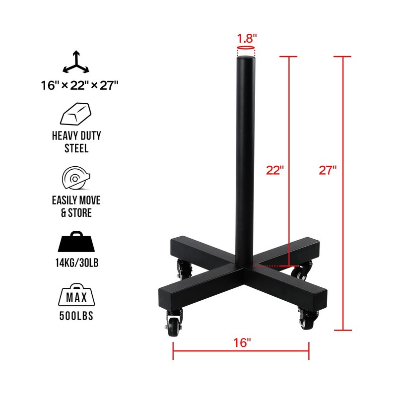ZUKAM Upgraded Movable Olympic Weight Plate Rack with Wheel for 2-Inch Bumper Plates Weight Storage, Stores up to 800lbs of olympic weight plate, Sold in pairs(Black)