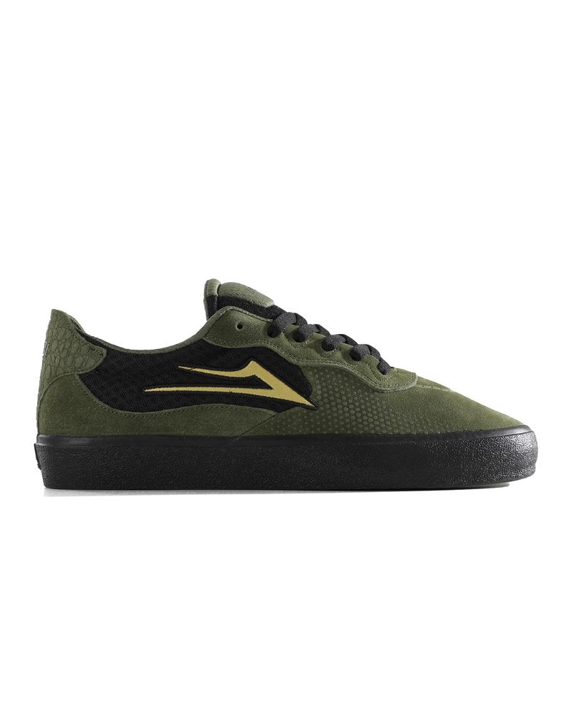 Lakai Essex Skate Shoes for Men – Black Gator Gold Low-Top Mens Skateboard Shoes - Size 9