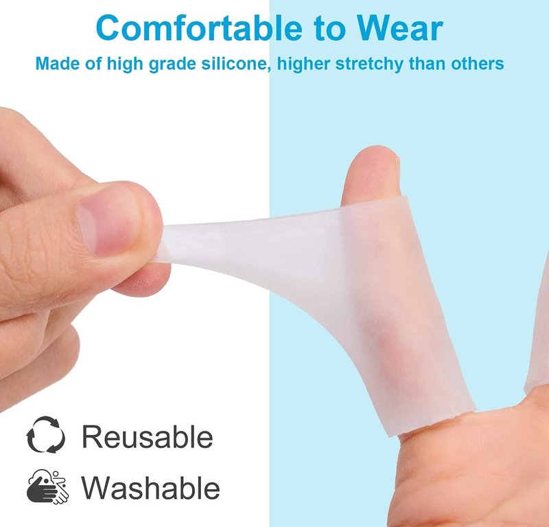 Sumifun Finger Sleeves, 20PCS Gel Thumb Finger Tubes for Arthritis, Trigger Finger Pain, Silicone Fingers Protector for Golf, Basketball, Golf, Rugby, Cracked Finger
