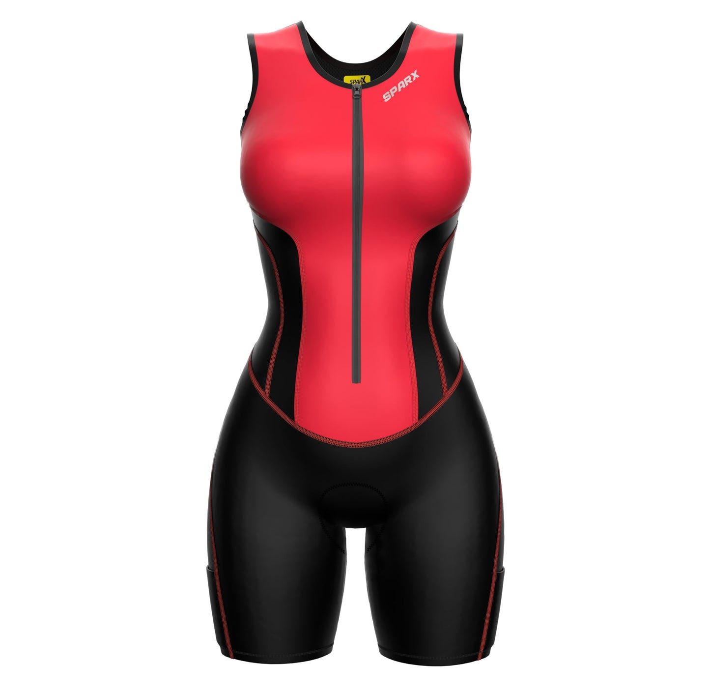 Sparx Women Triathlon Suit Tri Short Racing Cycling Swim Run (2XL, Coral)