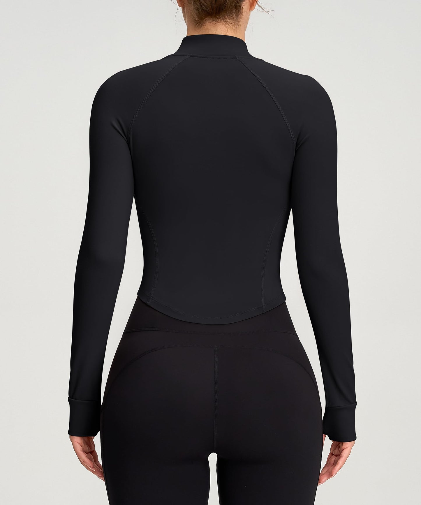 colorskin Womens Zip Up Bbl Jacket Lightweight Cropped Athletic Jacket Track Gym Workout Jackets for Running Yoga Hiking(Black,Medium)