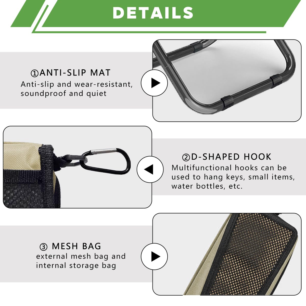 2-in-1 Collapsible Camping Stool & Sling Bag / 220LB Load Capacity Folding Portable Fishing Stool/Collapsible Stool for Camping, Hiking, Fishing, Gardening & Beach Outdoor Activities