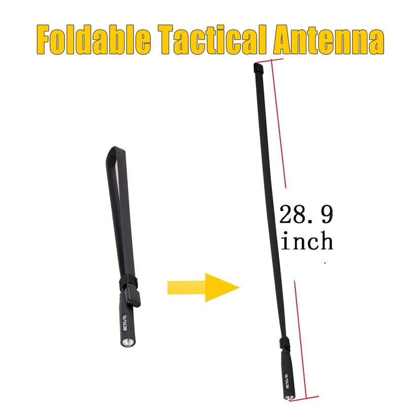 Retevis Ham Radio Antenna, 29-inch VHF/UHF SMA-Female Foldable CS Tactical Antenna, VSWR Less Than 1.5, Compatible with BaofengUV-5R BF-F8HP PRO AR-5RM BF-888S RT29 RT86 C2 RA79(1Pack)