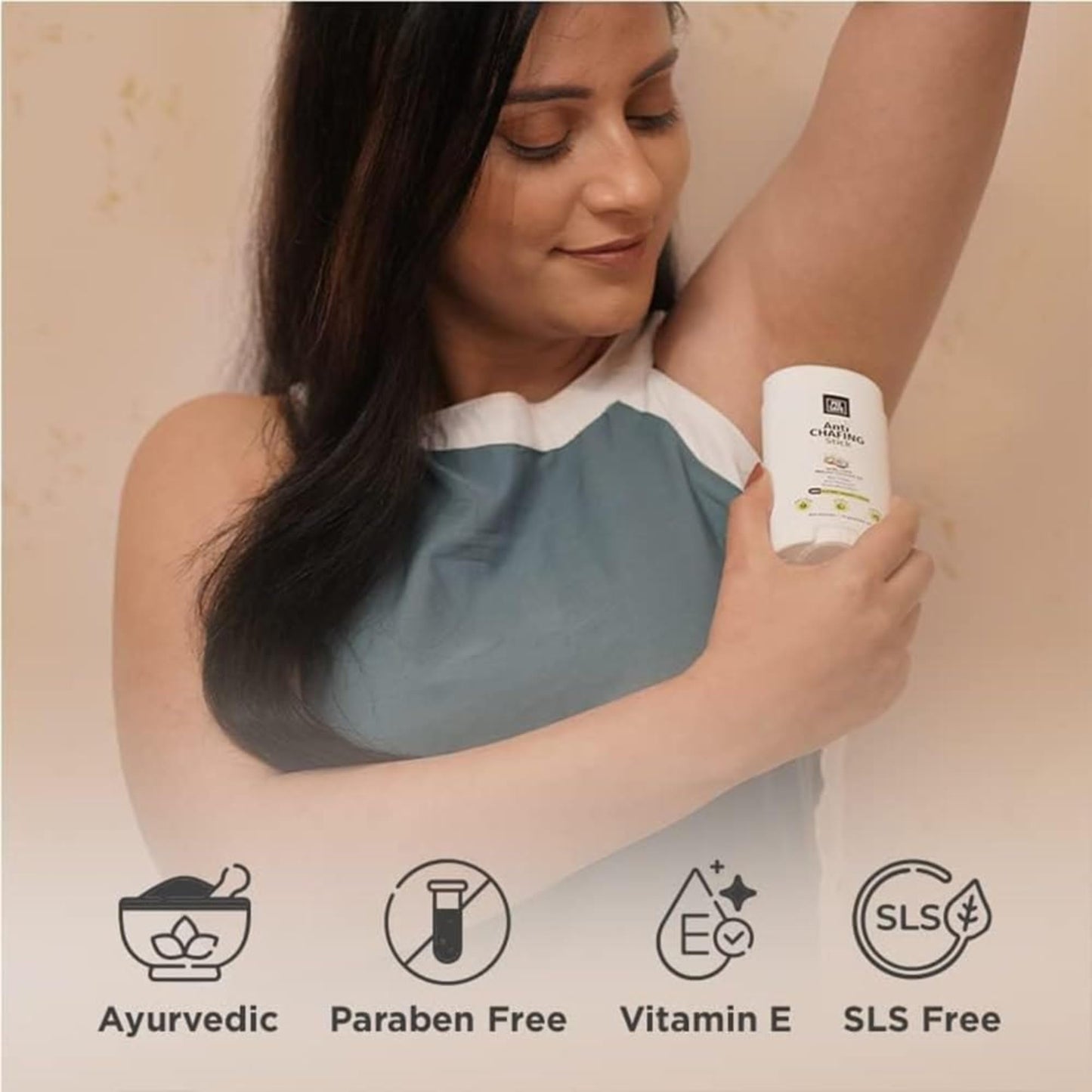 Pee Safe Anti Chafe Stick with Coconut Oil & Aloe Vera, Anti Friction Balm for Thigh & Underarm Care, Non Greasy Skin Protection for Men & Women, 2.65 Oz