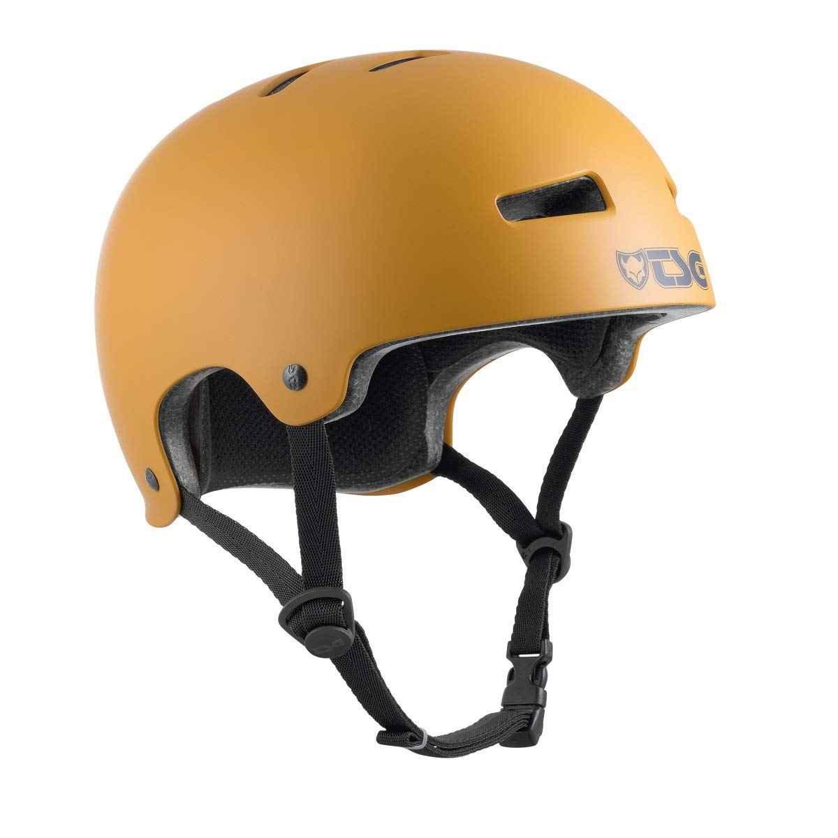 TSG Evolution Skate & Bike Helmet w/Snug Fit & Triple Cert. for Skateboarding, Cycling, MTB, E-Boarding, E-Skating, Longboarding, Park Skating, Urban, Multi Sport (Satin Yellow Ochre, S/M 54-56 cm)