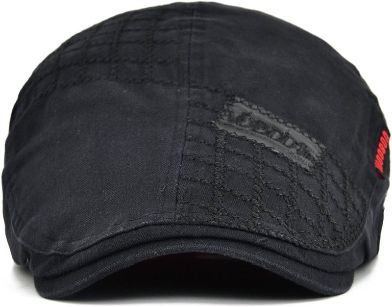 Men's Cotton Adjustable Newsboy Beret Cap - Stylish Ivy Cabbie Flat Hat for All Seasons