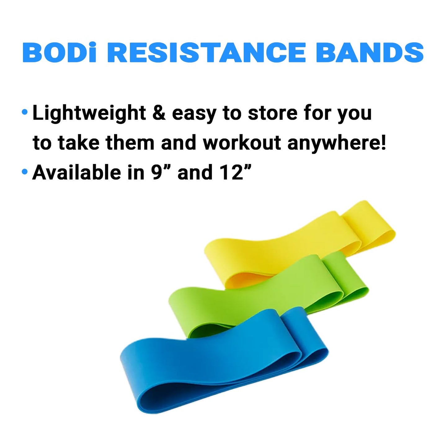 Beachbody Resistance Bands for Booty and Thigh Workouts, Unisex Strength Workout Exercise Loops for Women & Men, Light, Medium & Heavy Resistance Levels, 9 Inch, 3 Pack