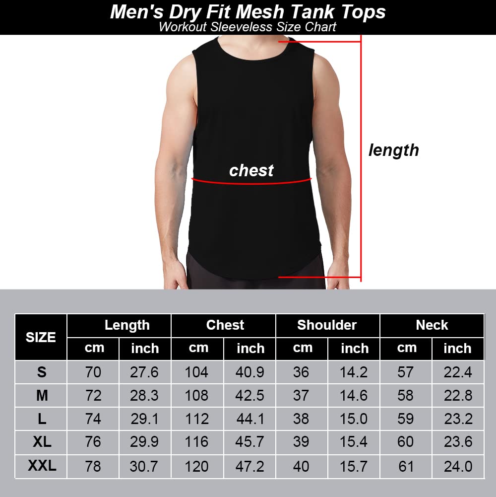 meioro Men's 3 Pack Workout Tank Top Gym Bodybuilding T Shirt Fitness Sleeveless Muscle Tee Shirts Mesh Dry Fit（Black, White, Grey, S）