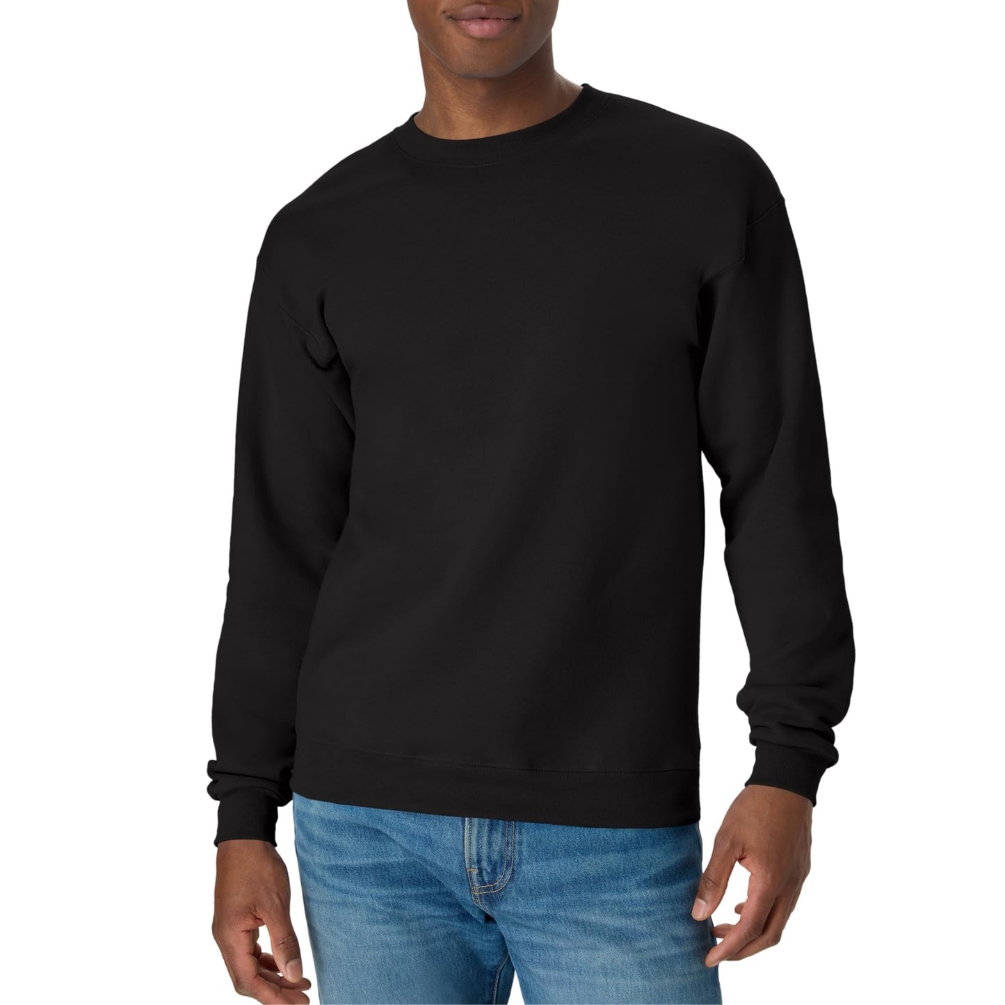 Hanes Men's EcoSmart Sweatshirt, Black, Large