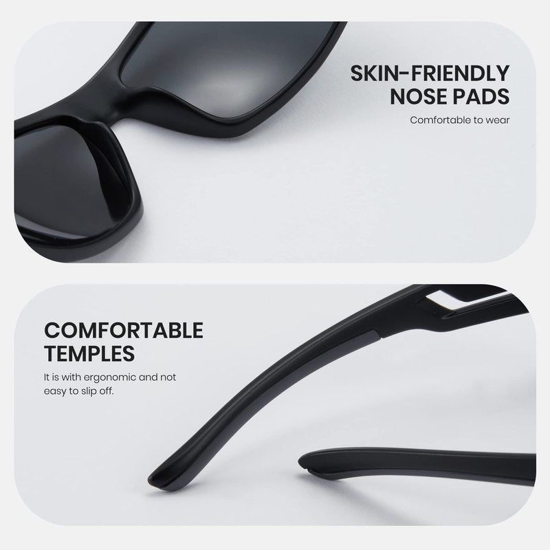 Cyxus Polarized TR90 Cycling Sunglasses Men Women Rectangle Glasses Running Fishing Bike Baseball Sport Golf Driving 1070