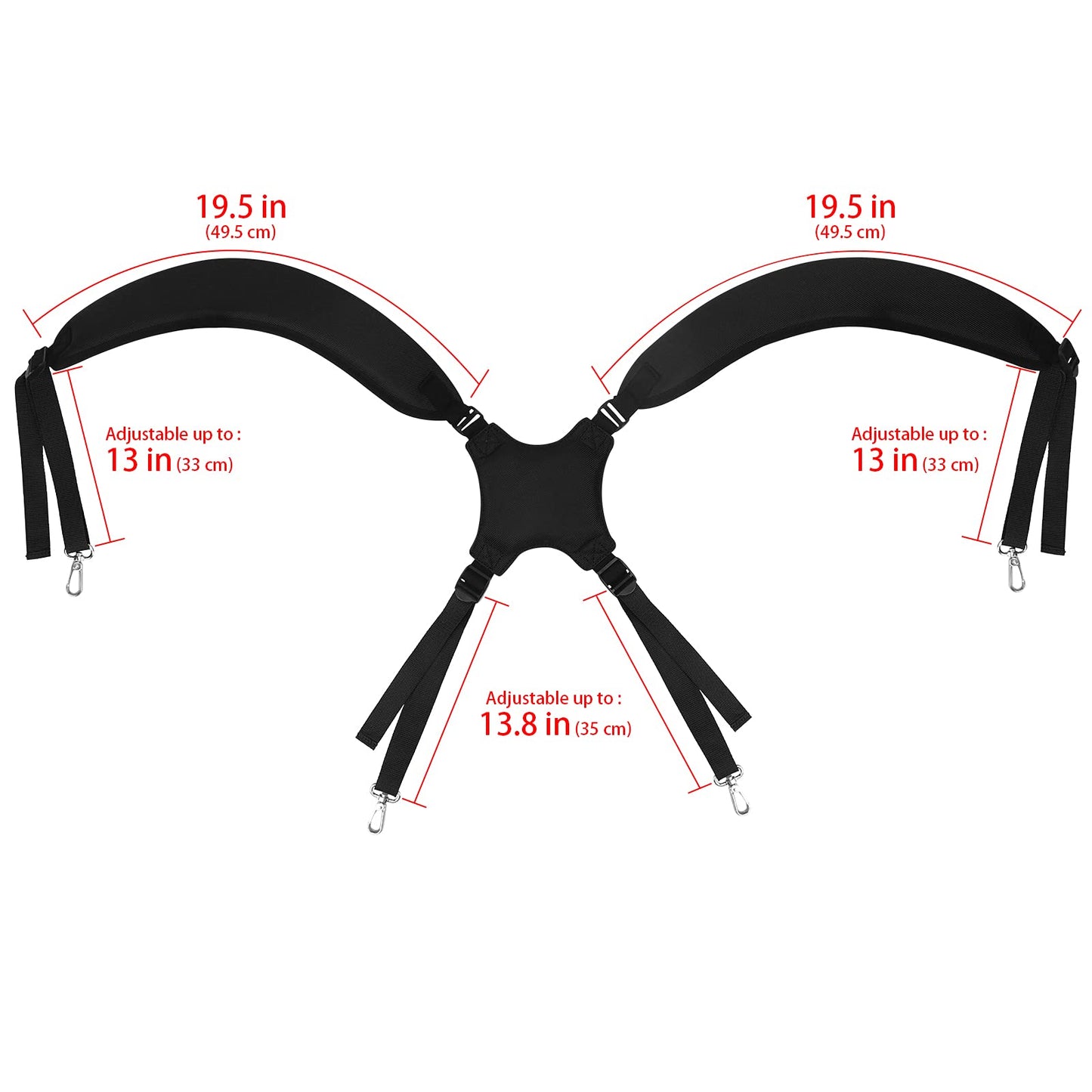 mytag Golf Bag Cross Straps Replacement with 4 Clips, Adjustable Universal Shoulder Carry Straps for Taylormade OGIO