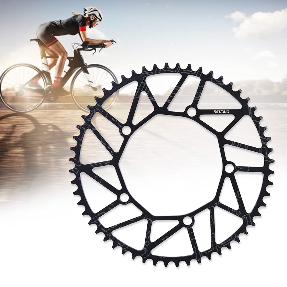 BCD Chainring, 50T 52T 54T 56T 58T 130 High Strength Bike Single Speed Chainrings Ultra Light Round Bicycle Chain Wheel Durable Aluminium Alloy Speed Chains Repair Parts for Mountain Road