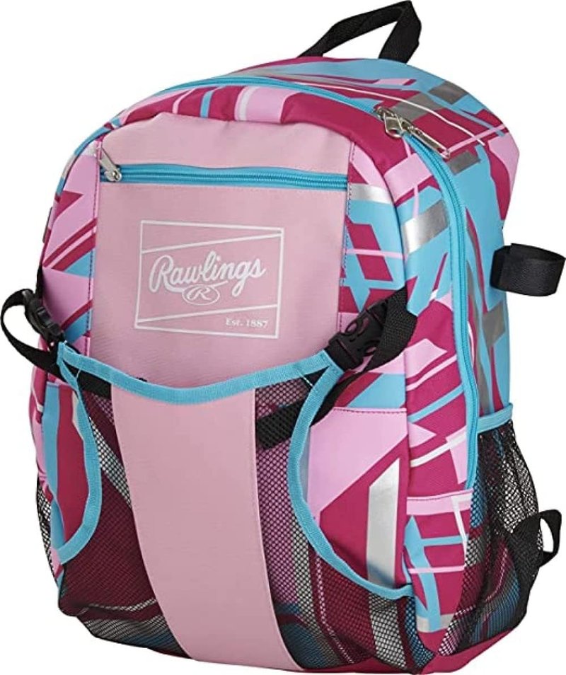 Rawlings T-Ball & Youth Baseball Backpack - Stylish Pink Equipment Bag for Kids