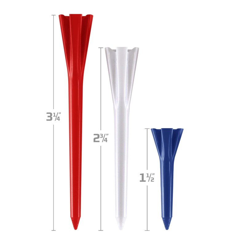 IZZO Golf Plastic Golf Tees, 1.5 Inch, Red/White/Blue