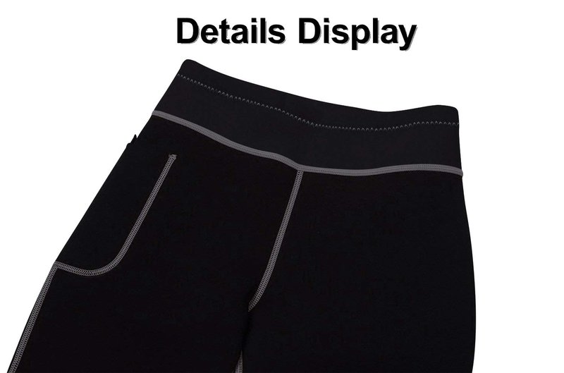 TrainingGirl Women's Hot Neoprene Sauna Sweat Shorts with Pocket Weight Loss Slimming Pants Workout Body Shaper Yoga Leggings (Black, XL (See in Last Picture))