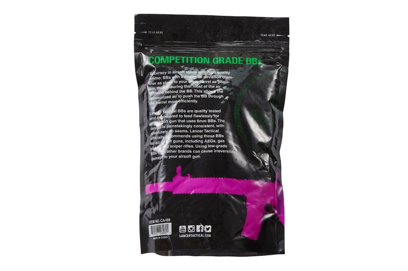 Lancer Tactical Airsoft Pellets BBS 6mm 4000 Rounds 0.25g Seamless Outdoor Airsoft BBS - Outdoor Field Compliant (Color: White)