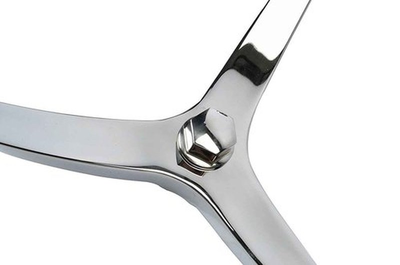 Amarine-made Stainless Steel Boat Steering Wheel 3 Spoke 13-1/2" Dia, with 1/2"-20 Nut and Turning Knob for Teleflex Cable Helm