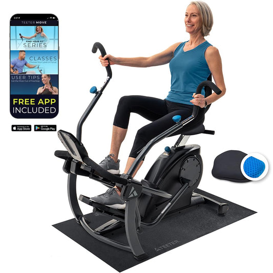 FreeStep LT3 Recumbent Cross Trainer Stepper-Zero-Impact Exercise w/Patented Physical Therapy Stride Technology, Whisper-QuietFREE App w/Trainer-Led Workouts (LT3+Mat+Gel Seat Bundle)