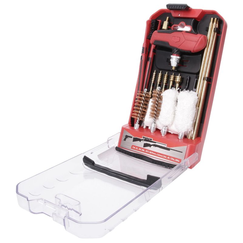Birchwood Casey Universal Gun Cleaning Kit | Durable Versatile Gun Maintenance Cleaning Tools Set of 22 | Brushes, Mops, Jags, Patches, Rod, T-Handle, Magnetic Strip & Case Included