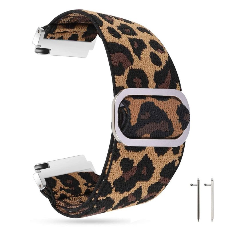 Lamshaw Compatible for Embr Wave 2 Band, Stretch Elastics Nylon Adjustable Replacement Strap Accessories Compatible for Embr Wave 2 Thermal Wristband (Leopard)