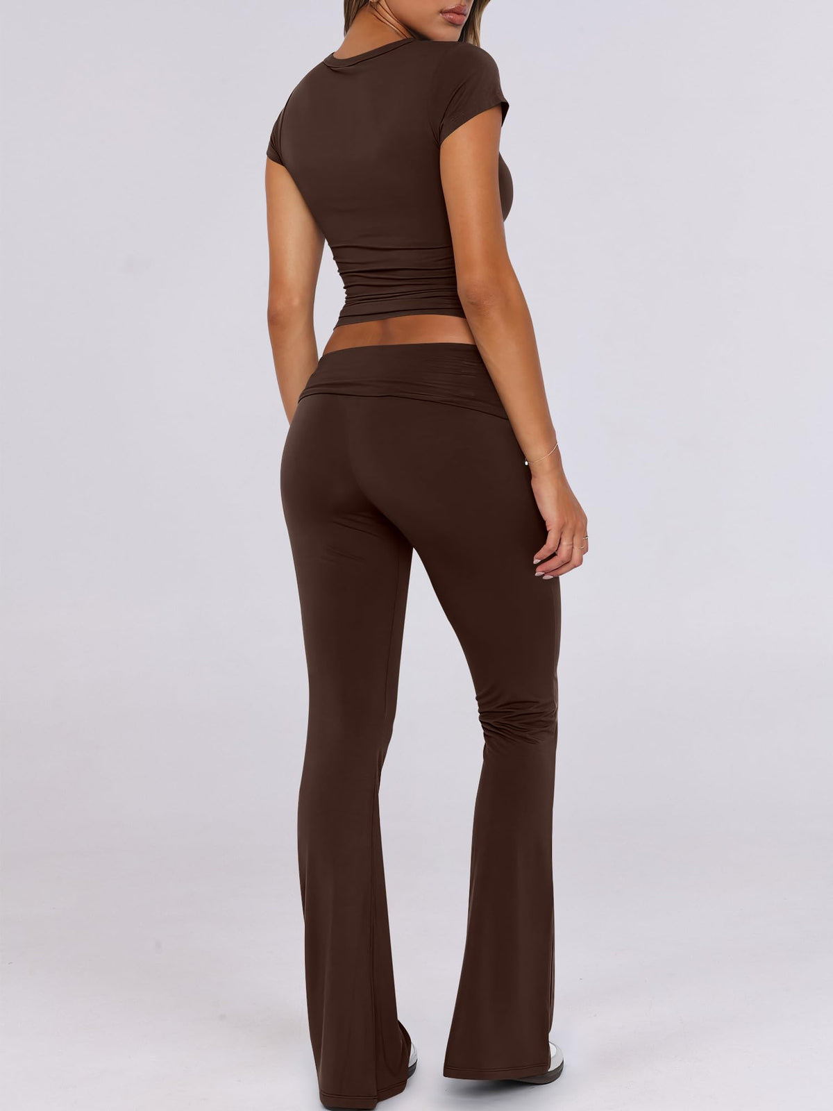 ANRABESS 2 Piece Lounge sets for Women Brown M