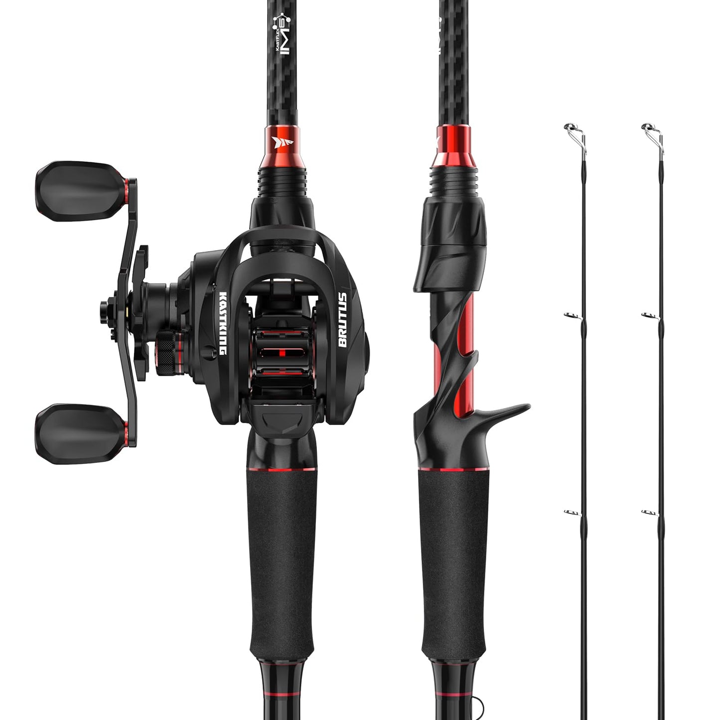 KastKing Brutus Twin-Tip Baitcaster Combo, 6'0'' M Twin Tips Rod, Left Handed