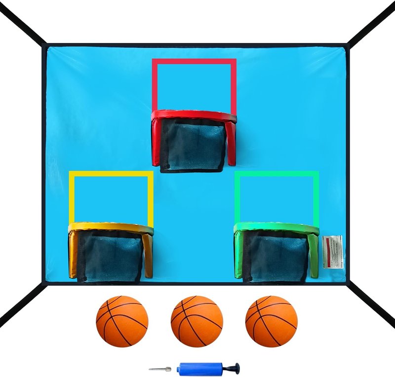 Trampoline Basketball Hoop Set - 3 Hoops & 3 Balls | Lightweight, Easy Install, Universal Fit