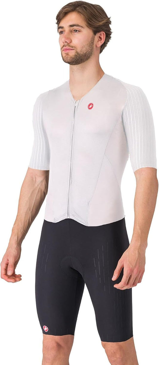 Castelli Men’s Sanremo 3 Short Sleeve Triathlon Suit - Aerodynamic Cycling & Running Gear with Tri Seat Pad