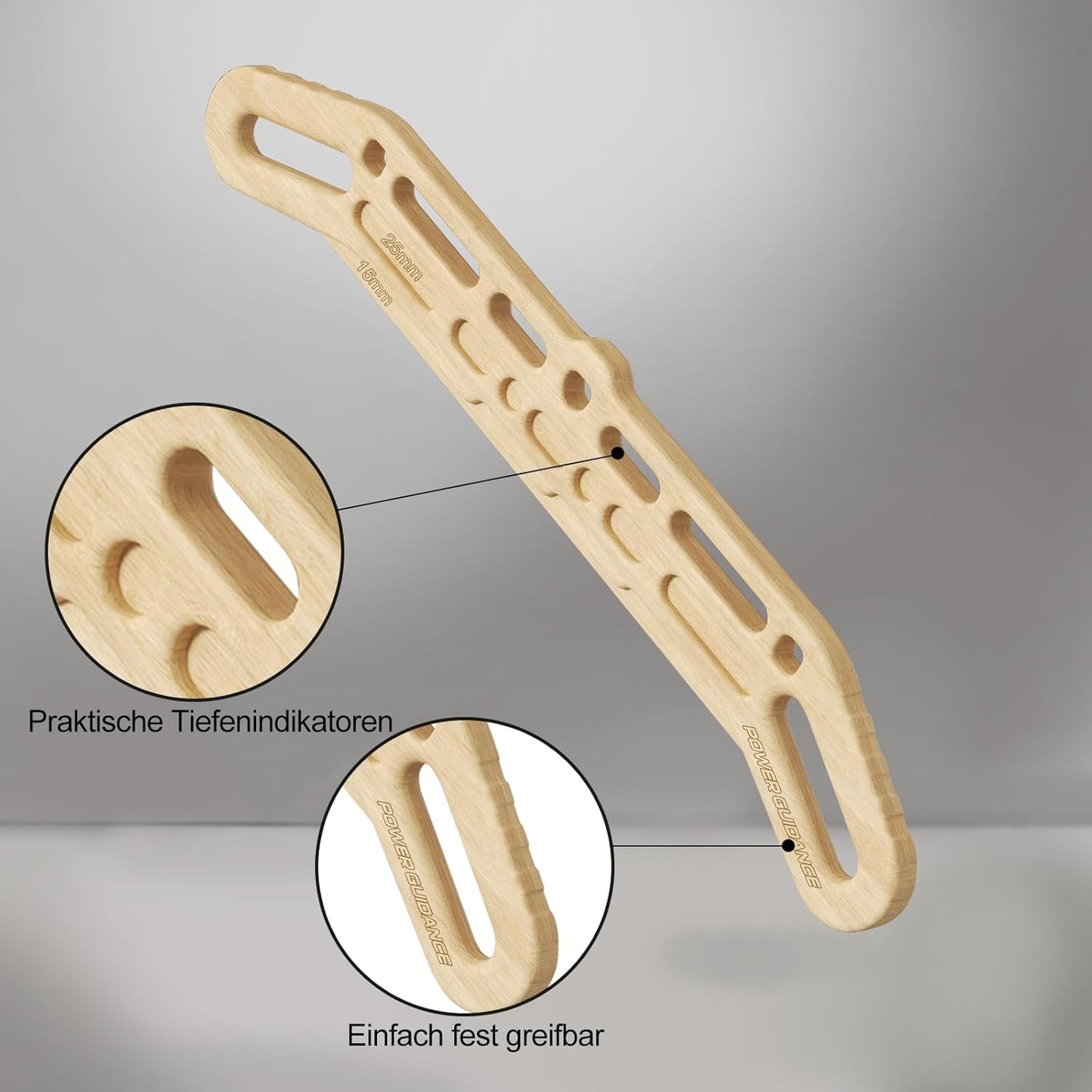 Wooden Hangboard for Rock Climbing - Portable Training Tool to Enhance Finger Grip Strength | Indoor/Outdoor Use