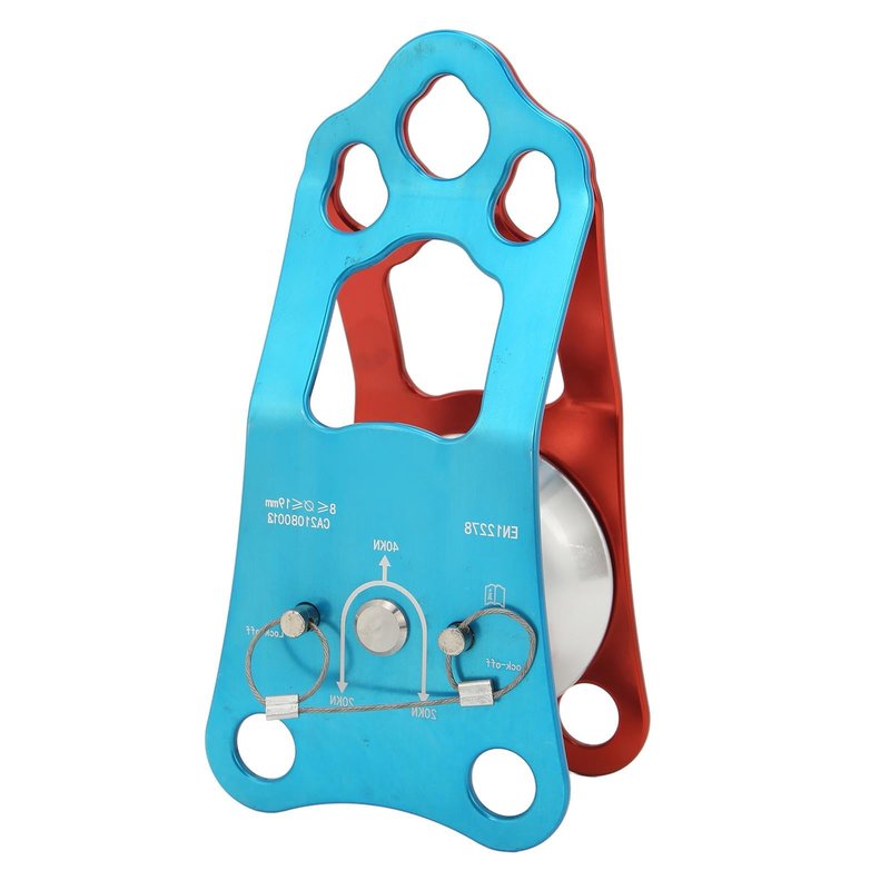 Topyond Camnal 40KN Rock Climbing Pulley Fixed Side Single Sheave Pulley for High Altitude Traverse and Hauling Gear, Ideal Outdoor Survival Tool, Hauling Pulley for Climbing Enthusiasts