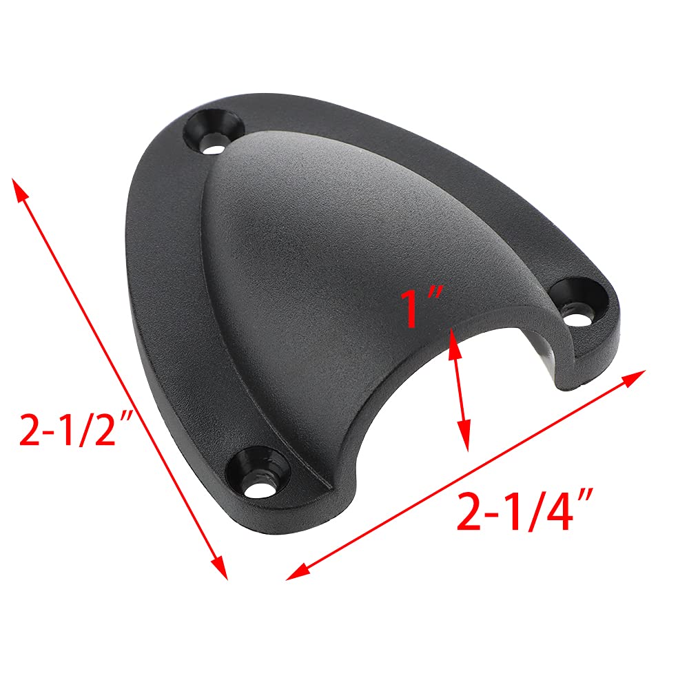 VTurboWay 4 Pcs Nylon 2-1/2" Marine Wire Cable Vent Cover, Clamshell Vent for Boat, Smooth Edge Thickness 1/8", Wire Vent Cover, Clamshell Vent, Free Installation Screws
