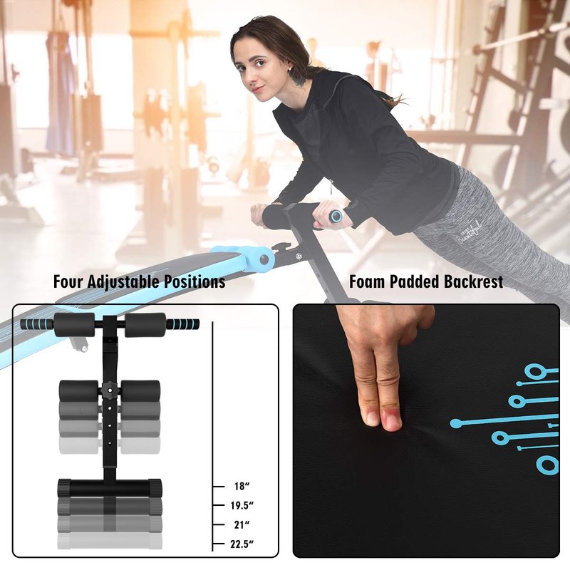Sit up Bench Adjustable, Sporfit Decline Bench for Ab Bench Exercises, Utility Workout Equipment for Home Gym, Reverse Crunch Handle