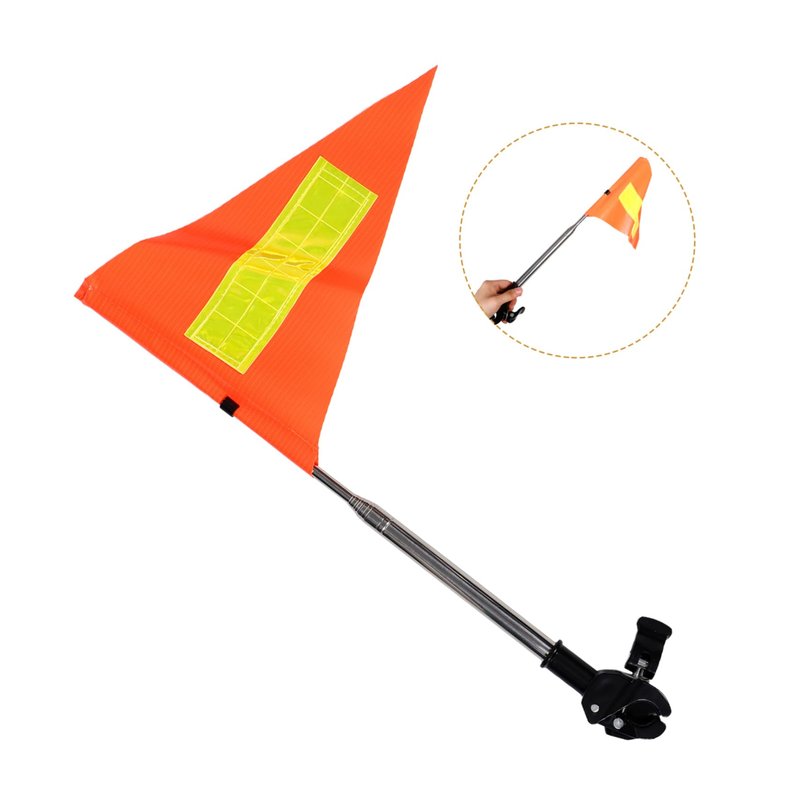 Beatifufu Reflective Golf Cart Safety Flag Telescopic Pole Orange Triangle Flag for Wheelchair and Golf Cart Accessories High Visibility Safety