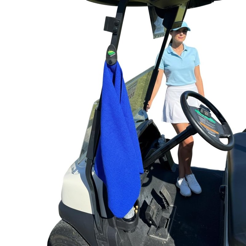 Malo'o Magnetic Golf Towel Set (2-Pack) – Strong Magnet Picks Up with Club – Premium Microfiber Waffle Towels for Golf Bag & Cart – Keeps Towel Off Ground, Always Within Reach