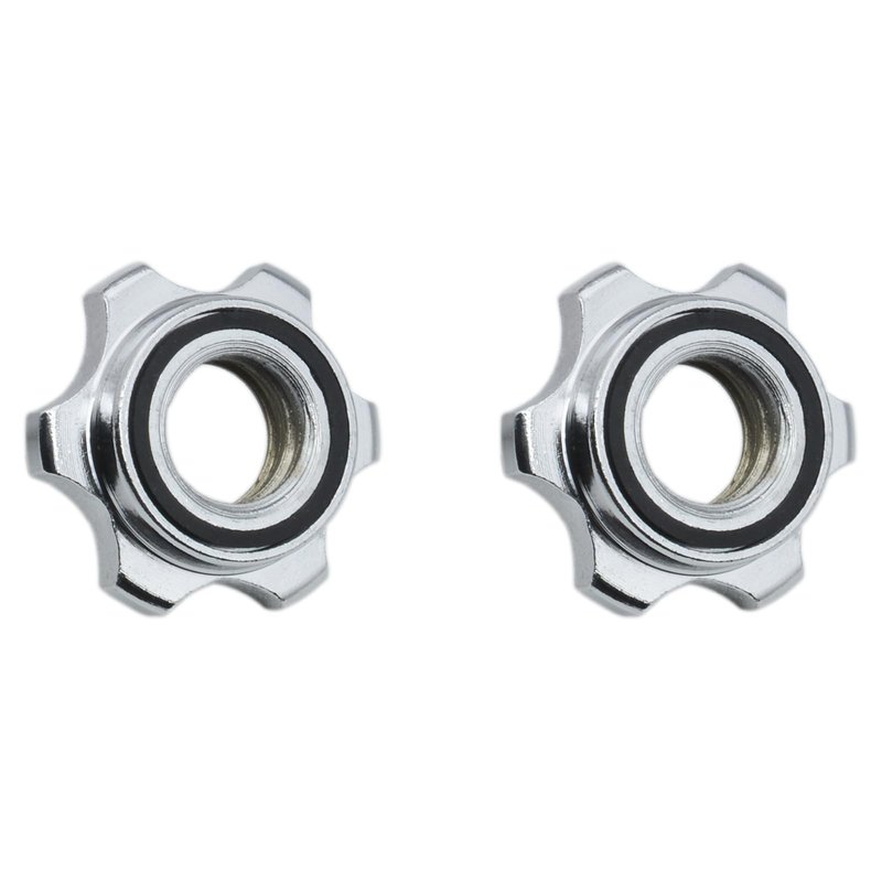 HAJXZH Barbell Spin-Lock Collars 2-Pack 25mm Hex Nut Anti-Slip Screw Collars for Weight Lifting, Compatible with Standard Barbell and Dumbbell Fitness Equipment