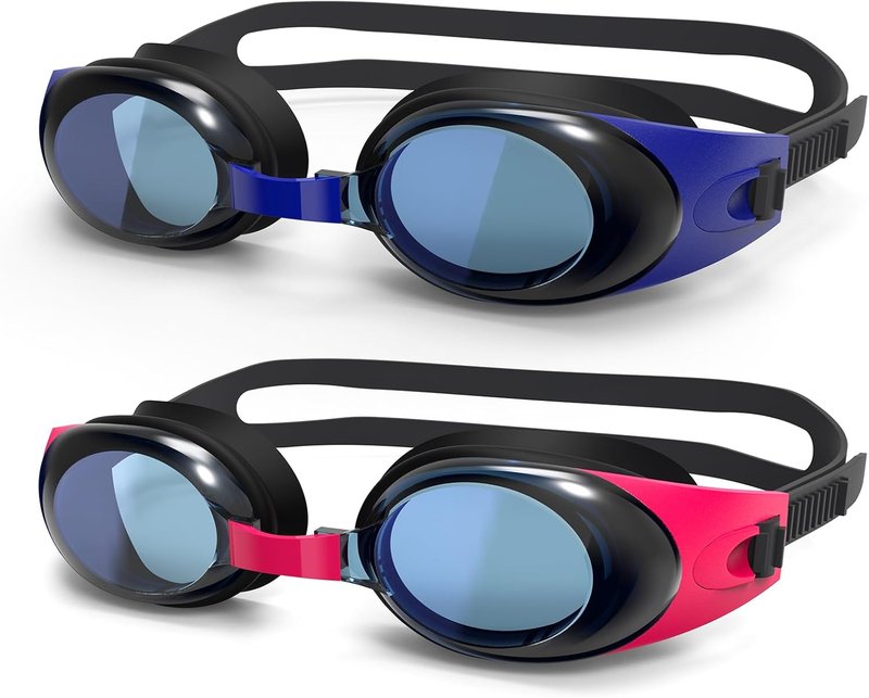 Kids Swim Goggles - 2-Pack Adjustable Swimming Goggles for Ages 5-15 | Comfortable Fit for Boys & Girls