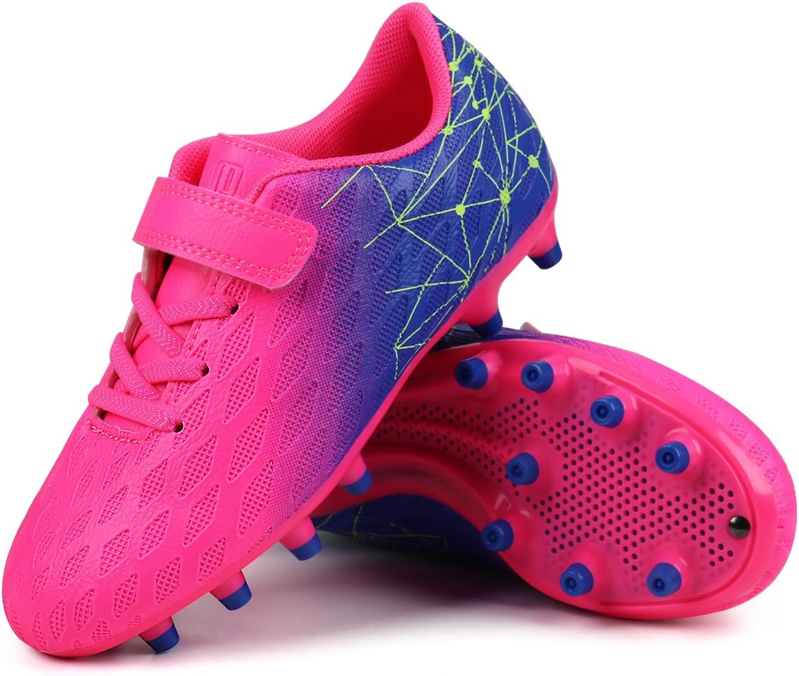 Kids Firm Ground Soccer Cleats - Boys & Girls Athletic Football Shoes | Durable & Comfortable Design