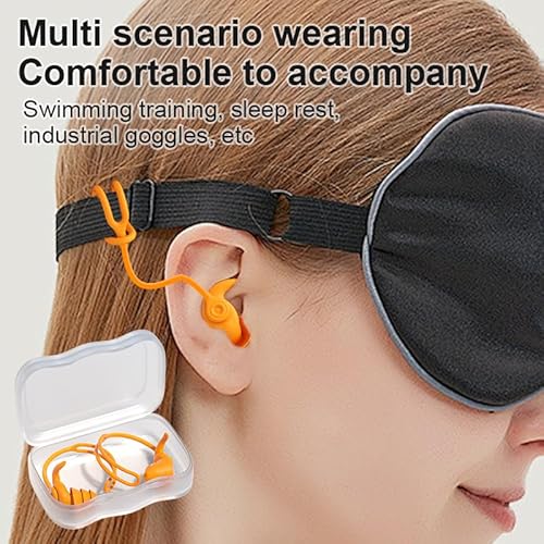 Swimming Ear Plugs for Adults,3 Pairs Anti-Lost Waterproof Reusable Silicone Swim Earplugs for Swimming Showering Surfing Snorkeling (Black,Blue,Cyan, Adults Size)