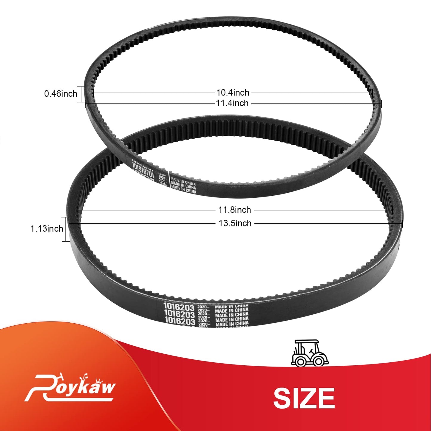 Roykaw Golf Cart Clutch Drive Belt/Starter Generator Belt Kits for 1997-Up Club Car DS & 2004-Up Club Car Precedent Golf Cart with OHV Kawasaki Engine Replaces OEM #101916701, 1016203