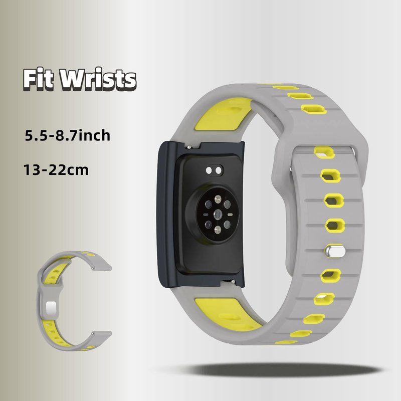 QHBAMD 3 Pack Compatible for Amazfit Helio Strap Silicone Band- Soft Breathable Waterproof Sport, Adjustable for Women Men