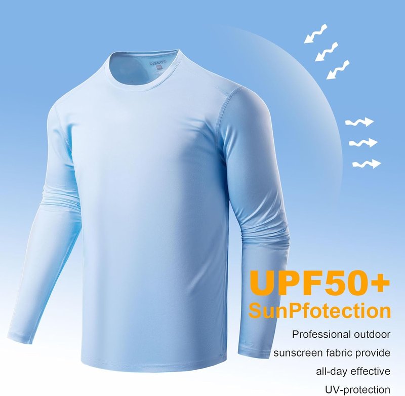 Men’s Long Sleeve T-Shirts - UPF 50+ Sun Protection, Quick-Dry Workout | 1 Pack/6 Pack Options