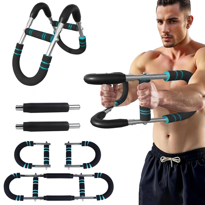 GVUHR Adjustable Arm Trainer for Men - 5 Resistance Levels Twister Arm Trainer with Anti-Slip Grip - Chest Workout Equipment and Forearm Exerciser -60LB-120LB(Blue)