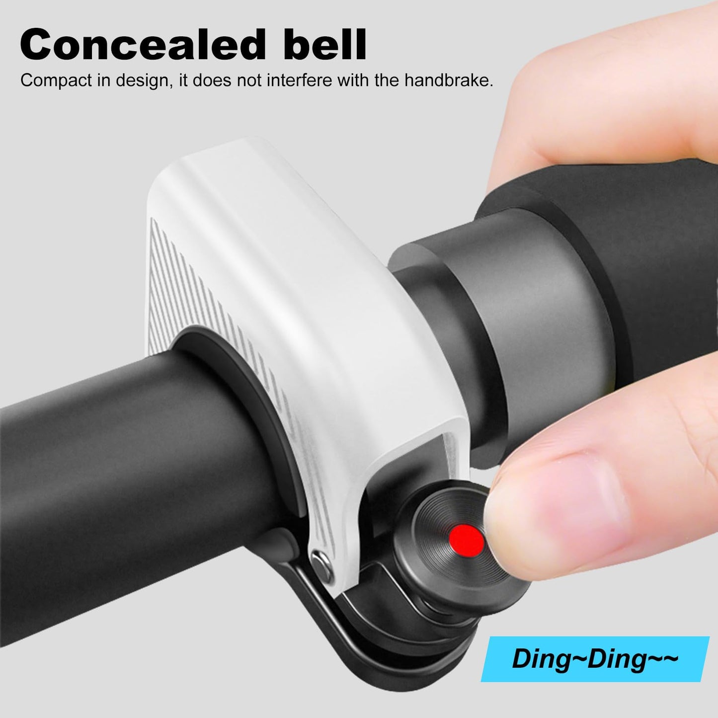 90dB Loud Sound Plastic Casing Aluminum Alloy Bike Horn | e-Bike & Cycling Accessories for Men & Women Fits in 22.2-31.8mm Handlebar | Bicycle Bells for Mountains & Roads for Adults - White