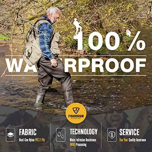 Fishing Waders for Men, 2-Ply Nylon/PVC Waterproof Women Chest Wader with Boots, Bootfoot Hunting Waders