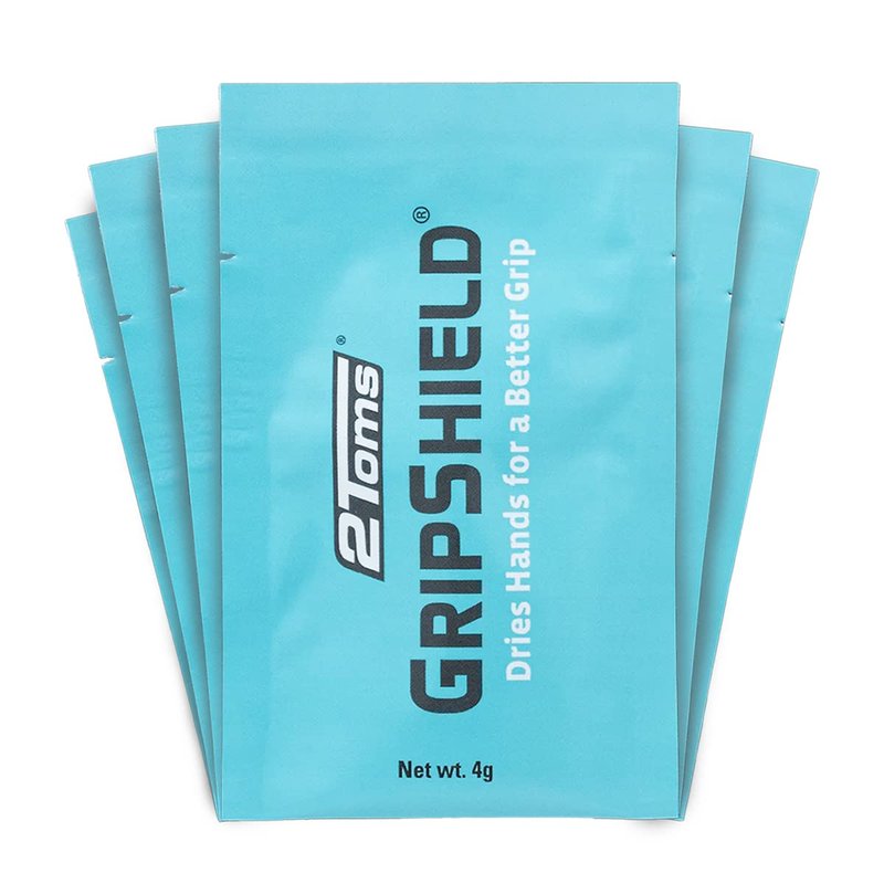 2Toms GripShield, Non-Sticky Grip Enhancer, Dry Grip Solution for Sweaty Hands, Tennis, Pickleball, Golf, Pole Dancing, and Gaming, 6 Single-Use Packets