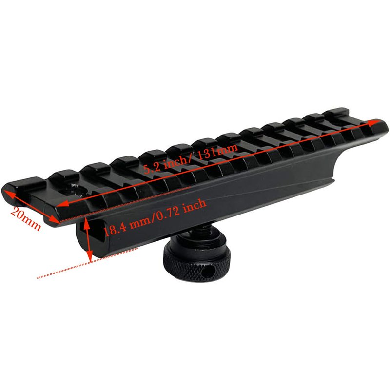 TPO Carry Handle Picatinny Rail Mount, 12 Slots Fits Picatinny Rail