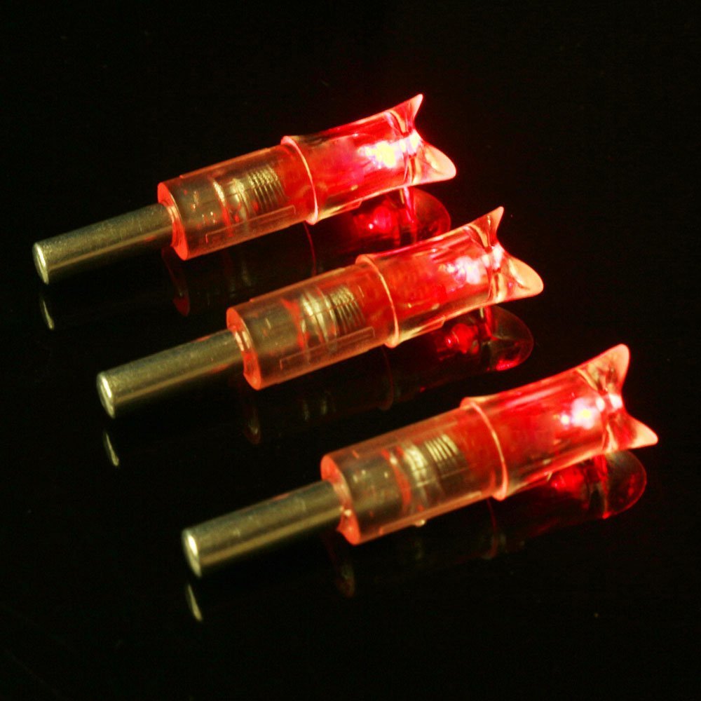Reikawa 6PCS Lighted Nocks for Crossbow with .300''/7.62mm Inside Diameter,Half Moon Style Lighted Archery nocks