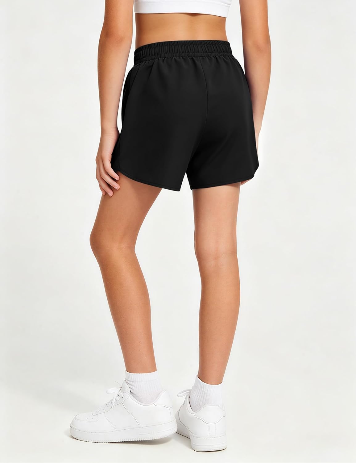 Girls Athletic Running Shorts - 2 in 1 High Waist Liner for Basketball & Volleyball | Comfortable Fit