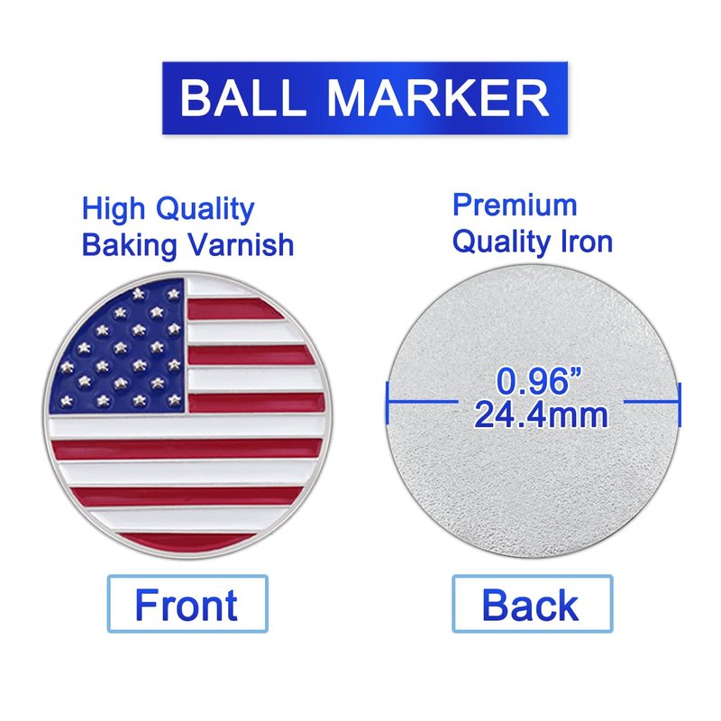 Golf Ball Markers Value Pack of 12 Golf Gifts, Golf Club Ball Markers for Men Women.(Golf Cap Clips Not Included)